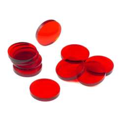 Znaczniki akryl czerwone okrągłe 22x3mm 10szt - 1