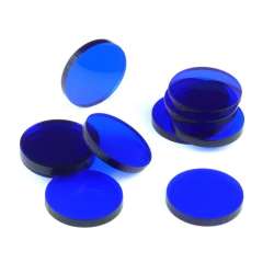 Znaczniki akryl niebieskie okrągłe 22x3mm 10szt - 1
