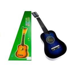 Gitara drewniana klasyczna z kostką niebieska 60cm - 1