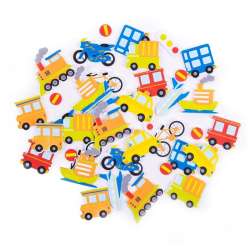Naklejki z pianki pojazdy 39szt