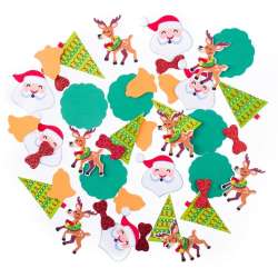 Naklejki z pianki wesołe święta 48szt