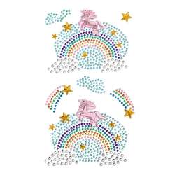 Naklejki z kryształkami jednorożce i tęcze 7szt - 1