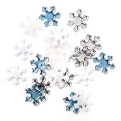 Kryształki dekoracyjne śnieżynki 2,2cm 20szt - 1