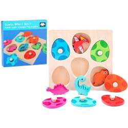 Drewniana układanka jaja dinozaurów