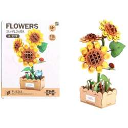 Puzzle 3D drewniane kwiaty słonecznik