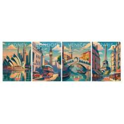 Brulion A5/96K kratka z margines Retro City (5szt)