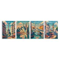 Kołozeszyt B5/100K kratka Retro City (5szt)