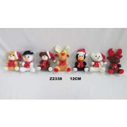 Plusz Zwierzęta świąteczna mix wzorów 13cm (Z2338) - 1
