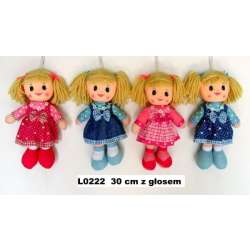 Lalka szmacianka 30cm z głosem 4 wzory 146786 mix cena za 1 szt (L0222)