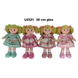 Lalka szmacianka 30 cm 4wz z głosem 156617 cena za 1 sztukę mix (L0321)