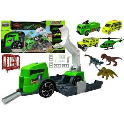 Zestaw ciężarówka z dinozaurami transporter