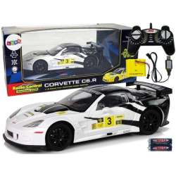 Auto Sportowe Wyścigowe R/C 1:18 Corvette C6.R Biały 2.4 G Światła (9726)