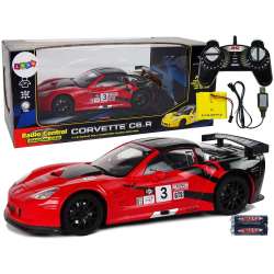Auto Sportowe Wyścigowe R/C 1:18 Corvette C6.R Czerwony 2.4 G Światła Lean Toys (9727) - 1