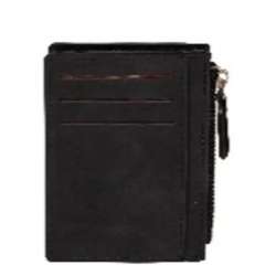 Portfel na karty z suwakiem czarny