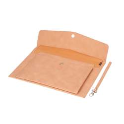 Teczka A4 z kieszonką nubuk beżowa