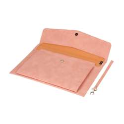 Teczka A4 z kieszonką nubuk różowa
