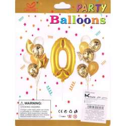 Zestaw balonów, cyfra "0", wys. 30-60cm, 16 szt. BSC-538-0 (BAL129) - 1