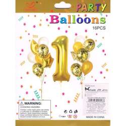 Zestaw balonów, cyfra "1", wys. 30-60cm, 16 szt. BSC-538-1 (BAL130) - 1