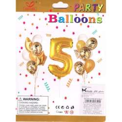 Zestaw balonów, cyfra "5", wys. 30-60cm, 16 szt. BSC-538-5 (BAL134) - 1