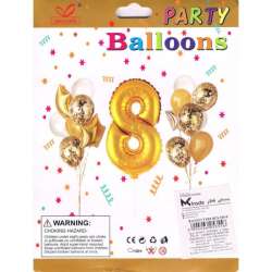 Zestaw balonów, cyfra "8", wys. 30-60cm, 16 szt. BSC-538-8 (BAL137) - 1