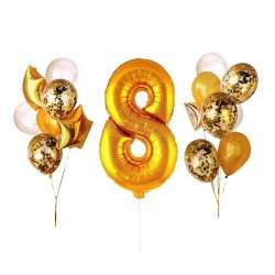 Zestaw balonów złotych 8 (BAL137) - 1