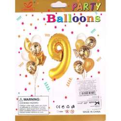 Zestaw balonów, cyfra "9", wys. 30-60cm, 16 szt. BSC-538-9 (BAL138) - 1