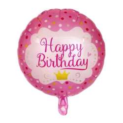 Balon foliowy Happy Birthday różowy - 1