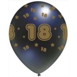 Balon 18 czarno-złoty 5szt