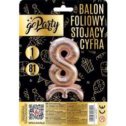 Balon foliowy stojący 8 rose gold 81cm