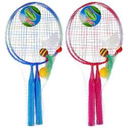 Rakietki do badmintona krótkie metalowe + akcesoria w siatce MC mix cena za 1 szt (487900)