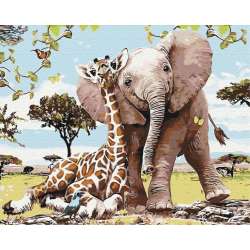 Obraz Paint it! Malowanie po numerach. Przyjaciele z safari (GXP-792704) - 1