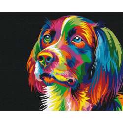 Obraz Malowanie po numerach - Pies w kolorach (GXP-819382)
