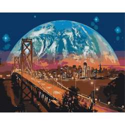 Obraz Paint it! Malowanie po numerach - Księżyc nad San Francisco (GXP-837516) - 1