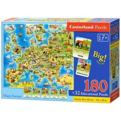 Puzzle 180 Mapa Europy z quizem CASTOR (GXP-673852) - 1