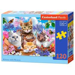 Puzzle 120 Kittens with Flowers CASTOR