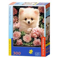 Puzzle 300 Pomeranian Puppy in Roses CASTOR