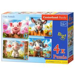 Puzzle x 4 Kontur Cute Animals CASTOR