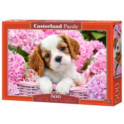 Puzzle 500 Pup in Pink Flowers CASTOR (GXP-527295)