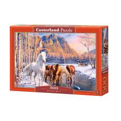 Puzzle 500 elementów Konie zimowy krajobraz (GXP-840101) - 1