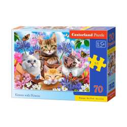 Puzzle 70 elementów Koty w kwiatach (GXP-860920) - 1