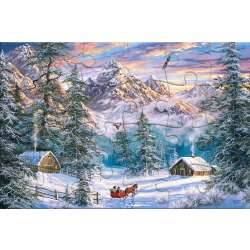 Puzzlowa kartka pocztowa Mountain Christmas - 1