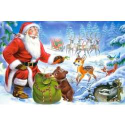 Puzzlowa kartka pocztowa Santa and The Bear - 1