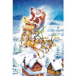 Puzzlowa kartka pocztowa Santa in The Sky