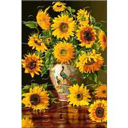 Puzzlowa kartka pocztowa Sunflowers in a Vase