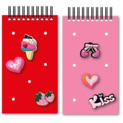 Notes na spirali 15x8,5cm z przypinkami mix