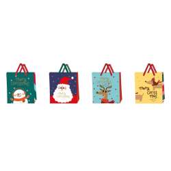Torebka świąteczna średnia 26x32x10,5cm mix