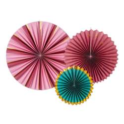 Rozety dekoracyjne burgund 26-43cm 3szt