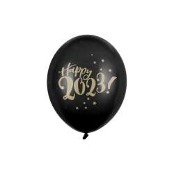 Balony Happy 2023! Pastel Black 30cm 50szt