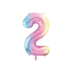 Balon foliowy 2 pastelowy tęczowy 86cm