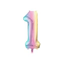 Balon foliowy 1 pastelowy tęczowy 86cm